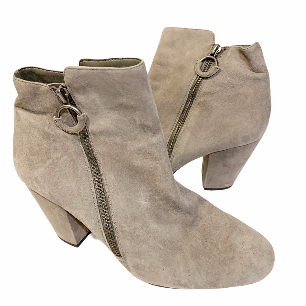 1.State Size‎ 10 Preete Leather Suede Almond Toe Ankle Boot Zip Side